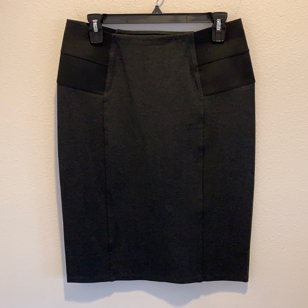 Calvin Klein Gray Classic Midi Skirt. Form Fitting​​​​​​​​​​​​​​​​​​​​​​